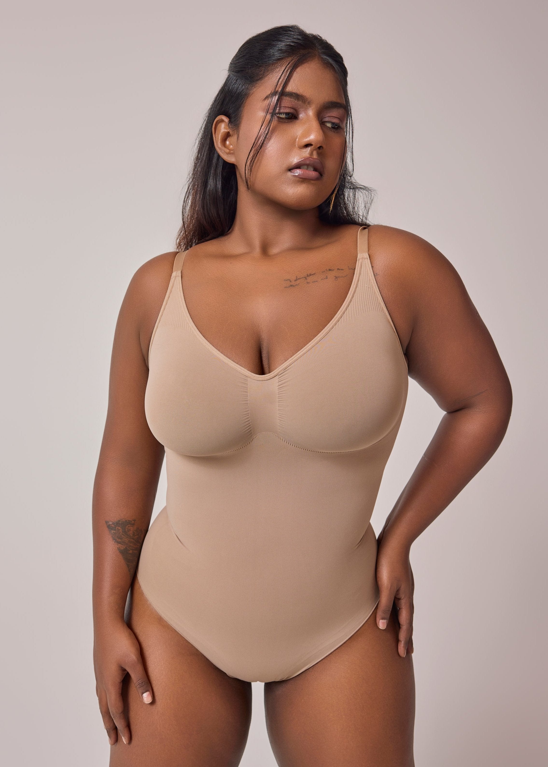 intense snatched bodyshaper in beige color