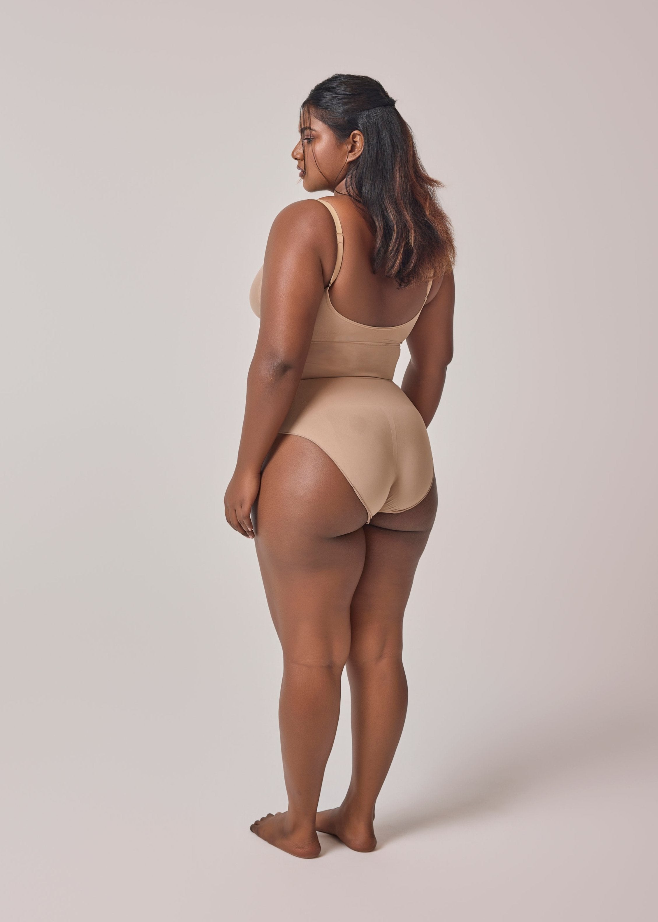 intense snatched body shapewear in beige color