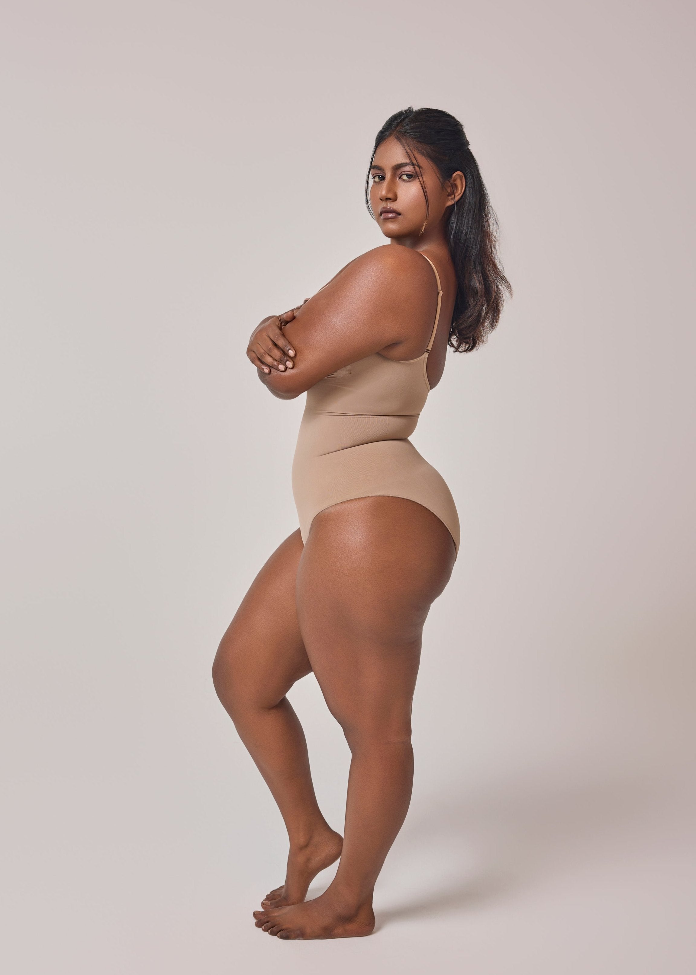 intense snatched bodyshaper for women in beige color