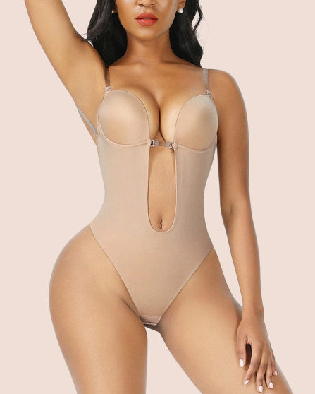 backless bra bodysuit  Invishaper – Plunge Backless Body Shaper Bra,  Backless Bra Bodysuit, Sexy Seamless Thong Full Bodysuits