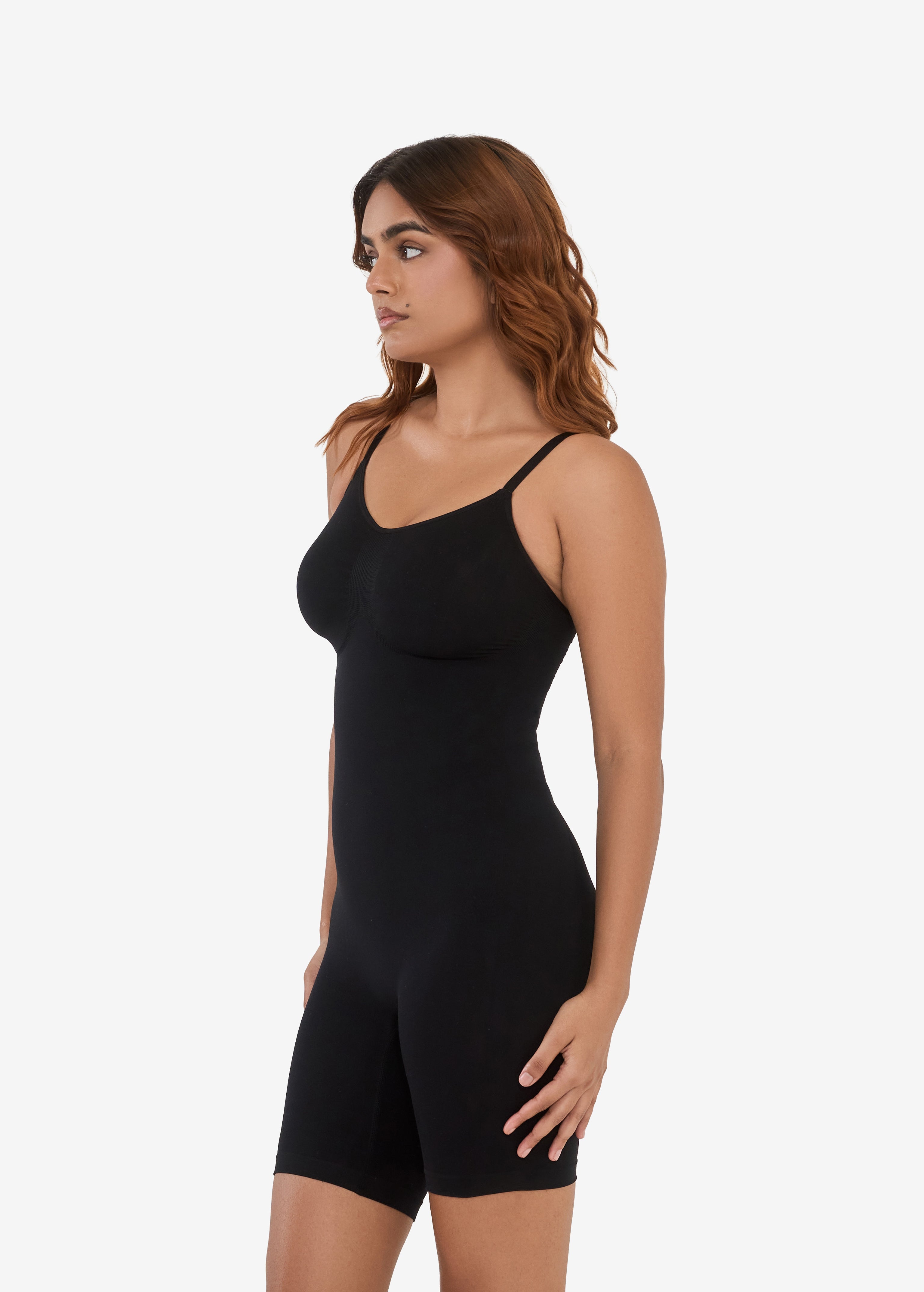 Essentials Plus Bodysuit Bodyshaper Mid Thigh Black