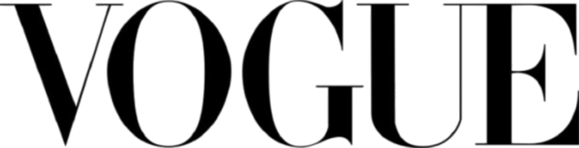 Black 'Vogue' logo on a white background