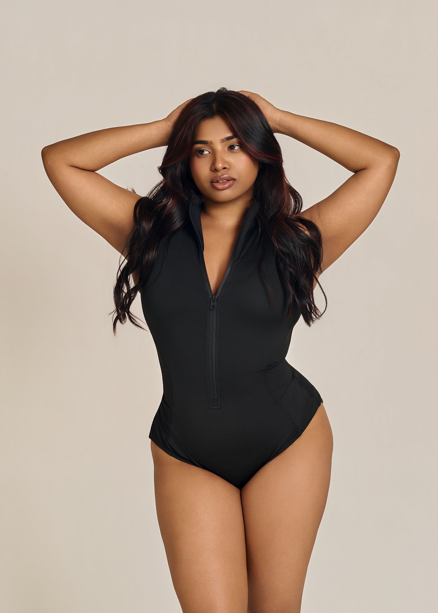 Zipper Shapewear Swimsuit by Invogue with Premium Fabric