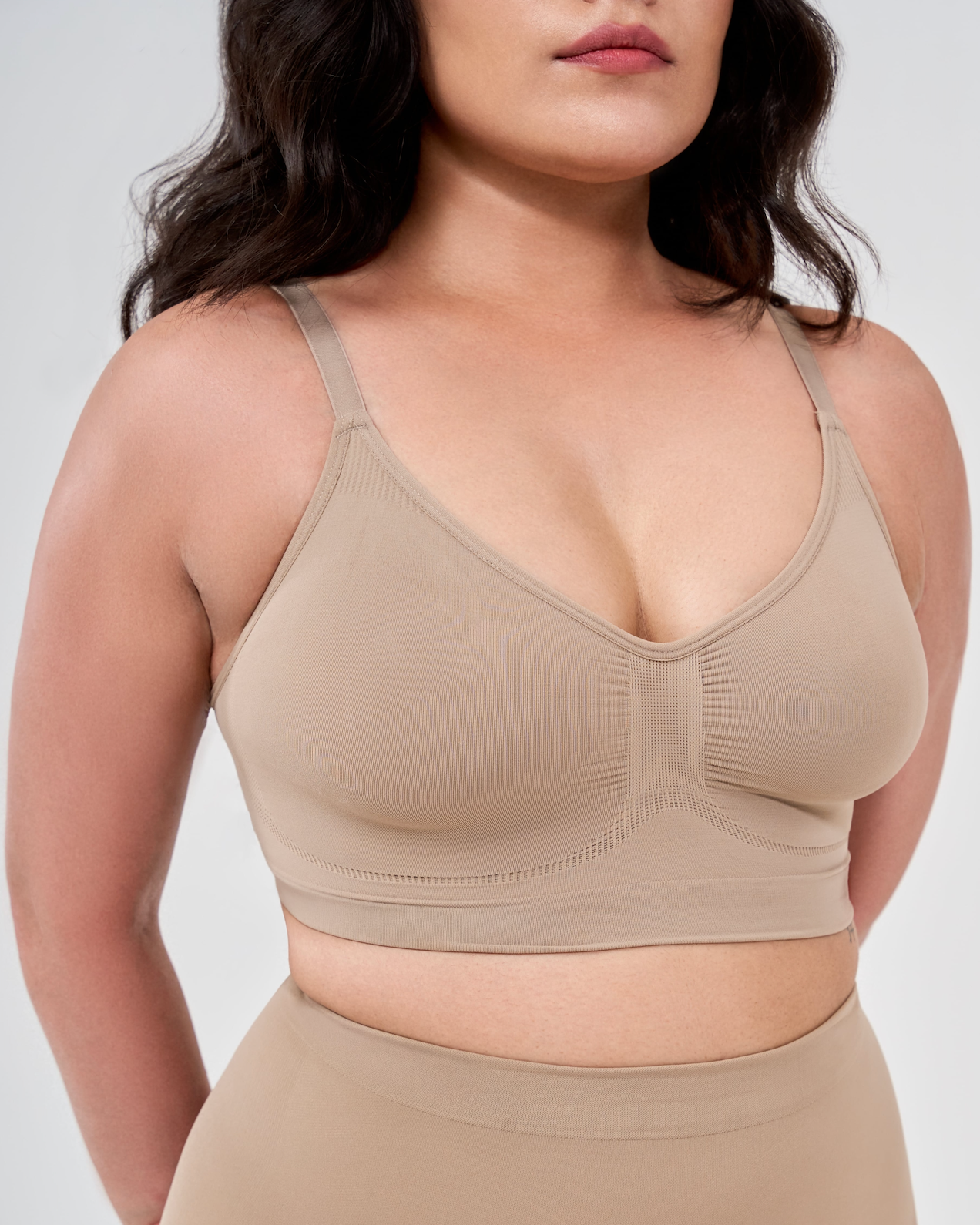 beige wireless shaping bra